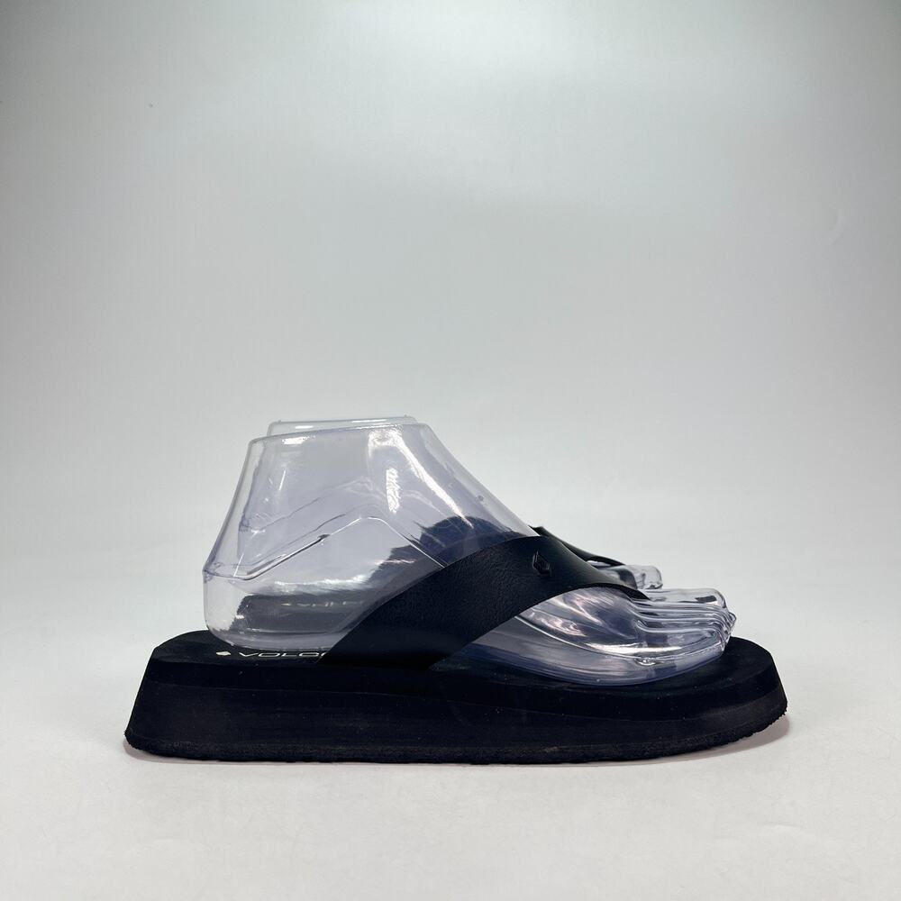 Volcom Not Ur Moms Black Comfort Platform Flip Flop Thong Sandals Women's Size 8